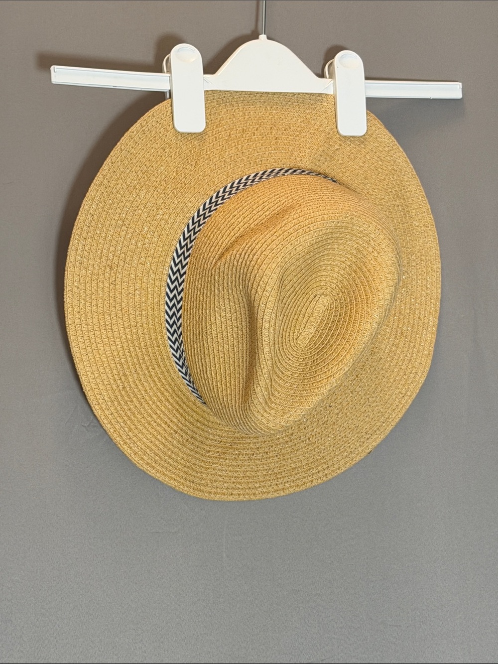 Goodfellow & Co Natural Straw Fedora with Chevron Band